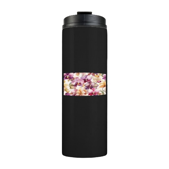 Sweet Watercolor Orchid Art Thermal Tumblers