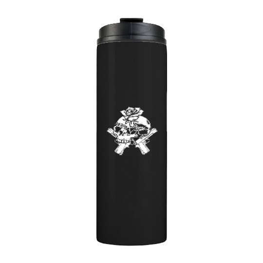 Skeleton Roses Guitar Skull Roses Guns Thermal Tumblers