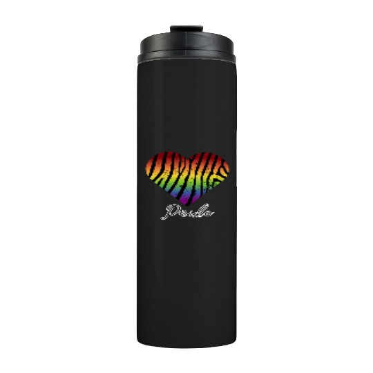 LGBTQ+Pride Rainbow heart-pattern tiger leather Thermal Tumblers