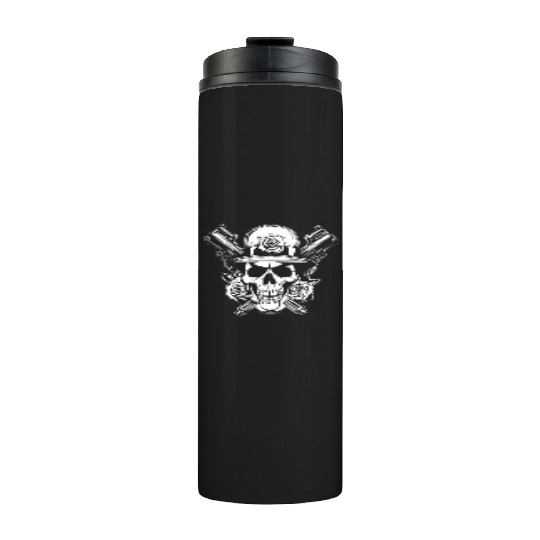 Skeleton Roses Guitar Skull Roses Guns Thermal Tumblers