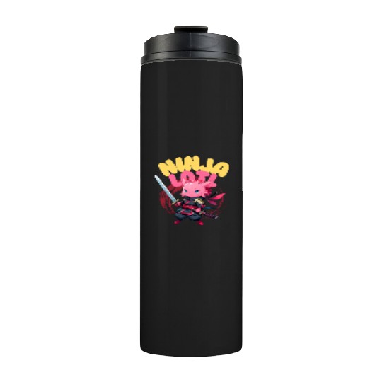 Kawaii Axolotl Ninja Thermal Tumblers