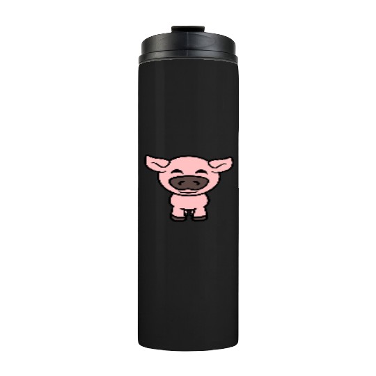 Little cute piggy pig piglet cartoon animal love Thermal Tumblers