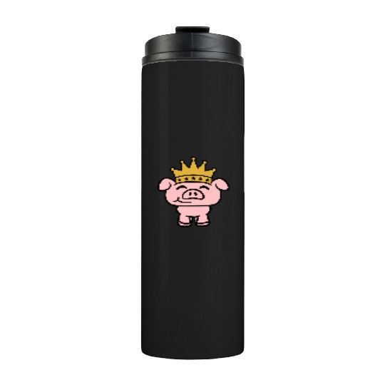 Pig King Queen Crown Prince Princess Piggy Piglet Thermal Tumblers