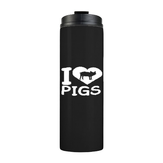 I Love Pigs pig heart piggy piglet Silhouette Thermal Tumblers