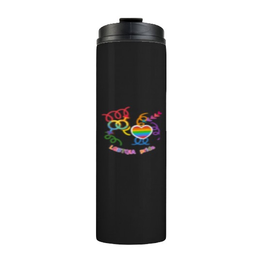 LGBTQIA+ Pride Rainbow Heart Thermal Tumblers