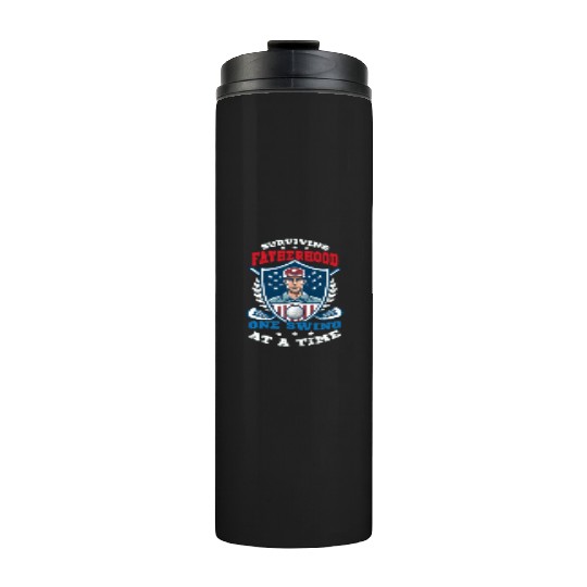4th Of July Golf Surviving Fatherhood Swing Thermal Tumblers