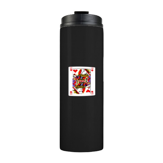 Queen of Hearts Playing Card Thermal Tumblers