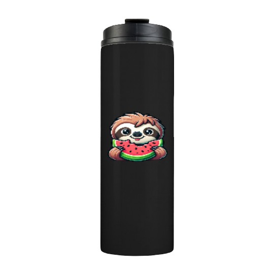 Sloth Summer Fruit Melon Thermal Tumblers