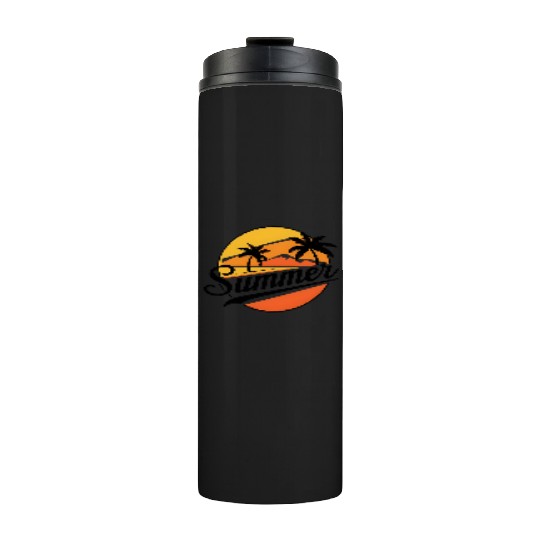 Chill Summer Vibes Palm Trees Thermal Tumblers