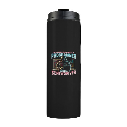 Robotics Engineer Programmer With A Screwdrive Thermal Tumblers