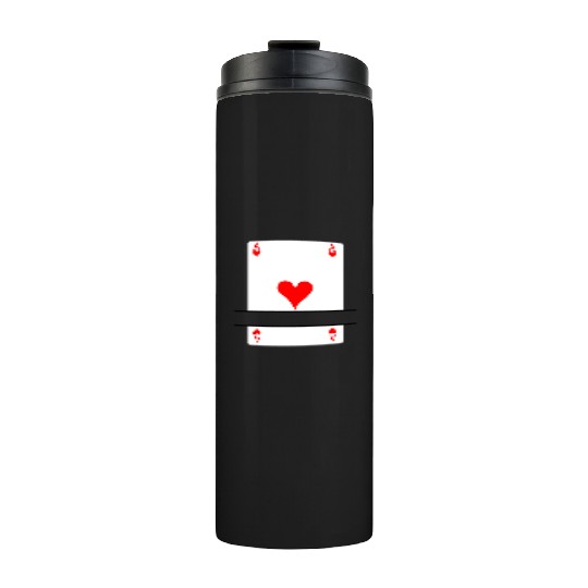 Playing card ace of hearts with banner space Thermal Tumblers