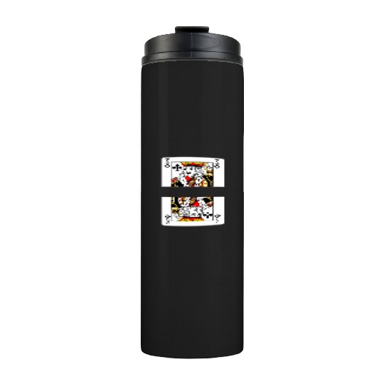 Playing card clover king with banner space Thermal Tumblers