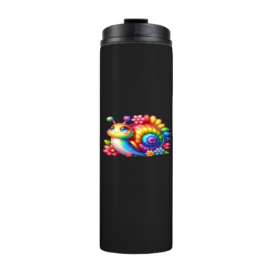 Cool Snail Rainbow Floral Lovers Nature Animal Thermal Tumblers