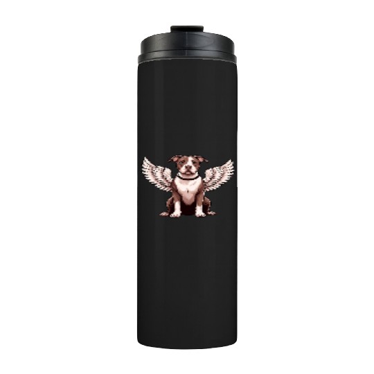Pitbull Angel with Wings Dog Heaven Thermal Tumblers