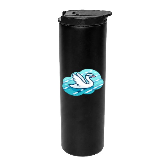 Graceful Glide: Serene Swan Thermal Tumblers