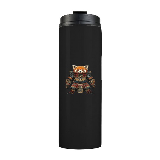 Samurai style red panda Thermal Tumblers