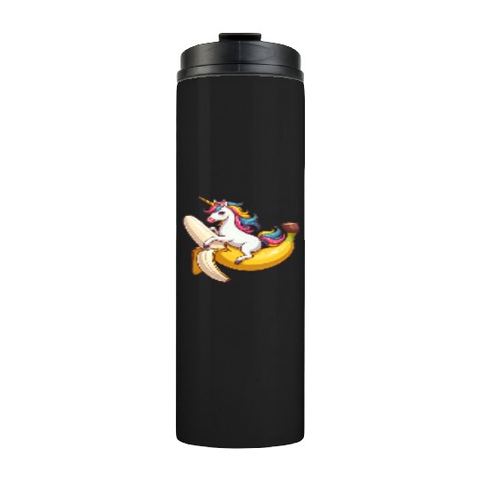 Unicorn on banana Thermal Tumblers