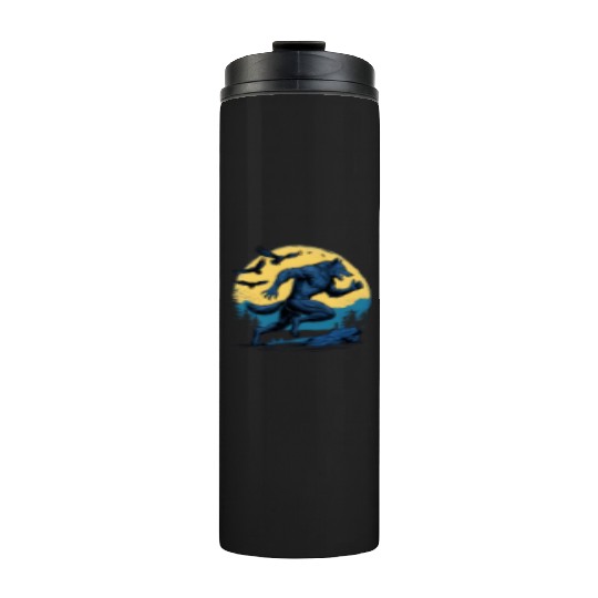 Running Werewolf with Crows Thermal Tumblers