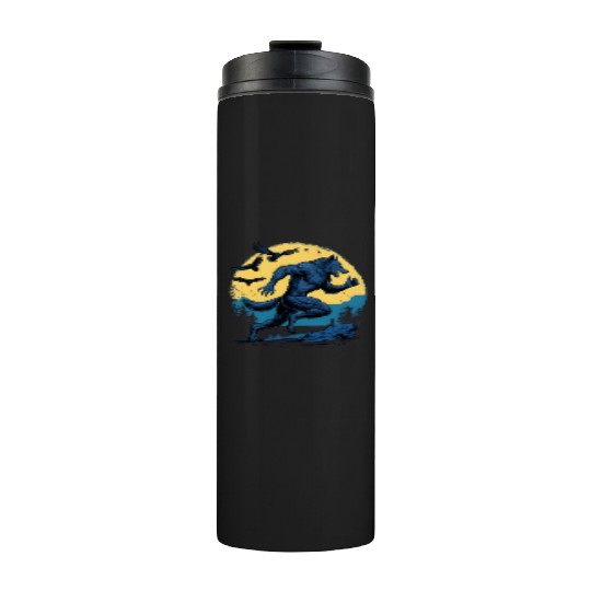 Running Werewolf with Crows Thermal Tumblers