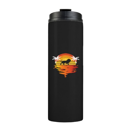 Lion Thermal Tumblers retro sunset 70s vintage zookeeper Lion