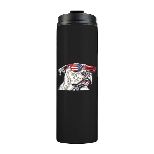 Dogo Argentino dog. 4th of July and memorial day Thermal Tumblers
