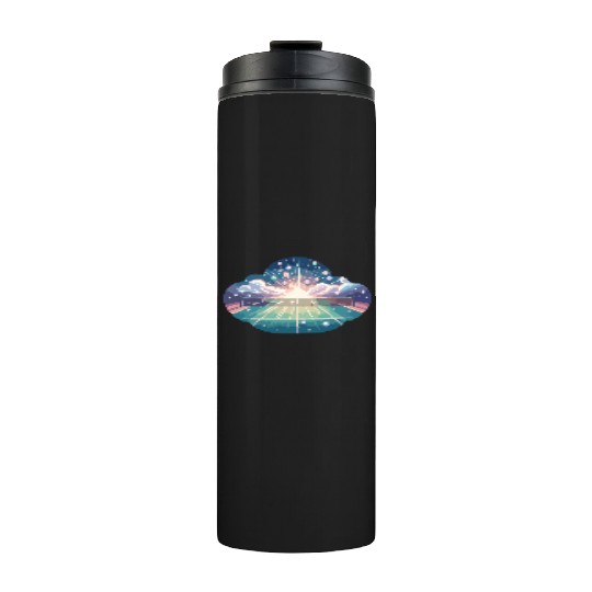 Tennis Court Sunrise Thermal Tumblers
