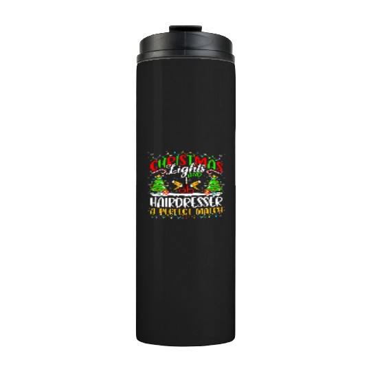 Christmas Light Hairdresser Xmas Thermal Tumblers