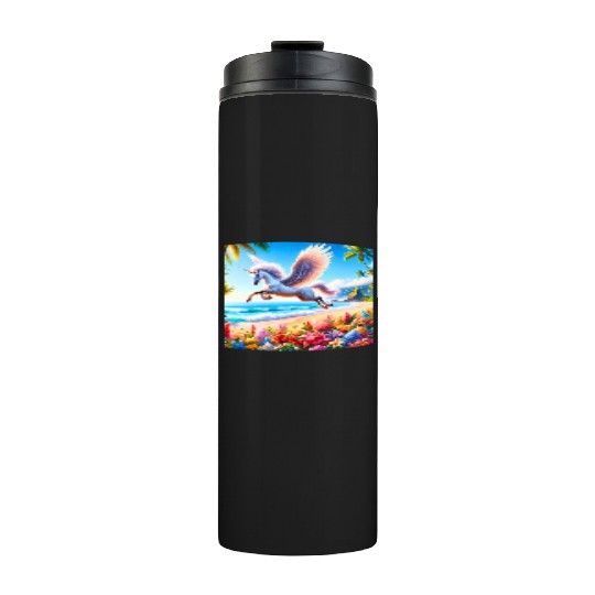 Tropical Unicorn In Hawaii Thermal Tumblers