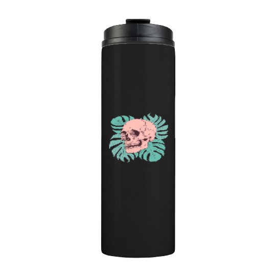 Pink Tropical Skull Thermal Tumblers