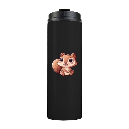 Adorable Squirrel With Big Eyes Thermal Tumblers