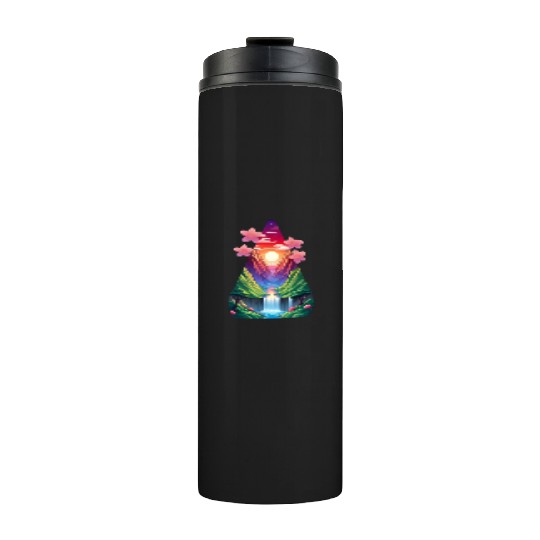 sunrise waterfall scenery Thermal Tumblers