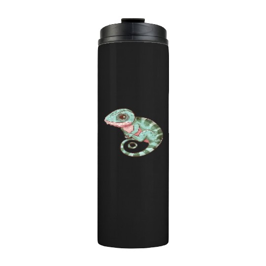 Charming Chameleon Curled Tail Imagery Thermal Tumblers