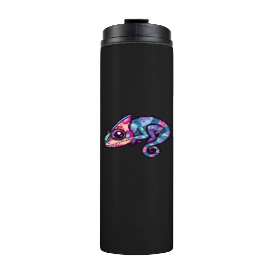 Colorful Chameleon Fantasy Creature Enchantment Thermal Tumblers