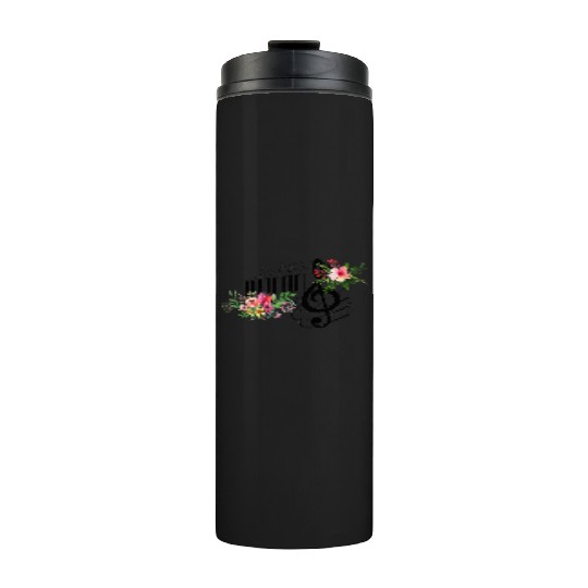 cut music teacher with a Piano Keys and Flowers Thermal Tumblers