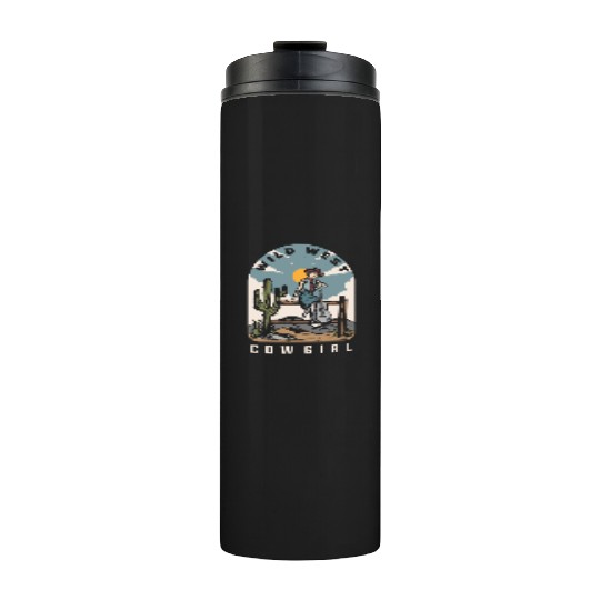 WILD WEST COW GIRL Classic Thermal Tumblers