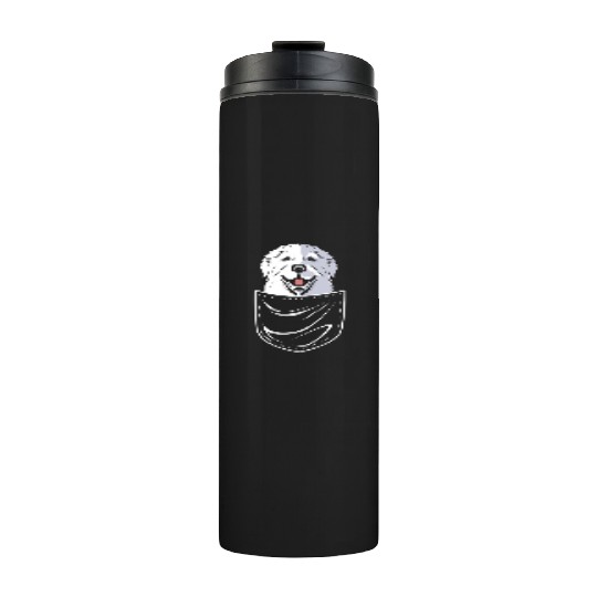 Dog In A Pocket Pet Lover Cute Great Pyrenees Thermal Tumblers