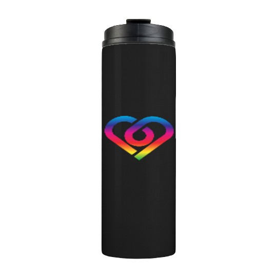 Rainbow Heart Homosexuality LGBT Love Thermal Tumblers