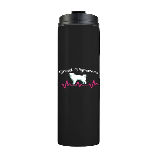 Pet Lover Great Pyrenees Dog Heartbeat Thermal Tumblers