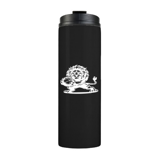 Wild Basketball Lion With Basketball Thermal Tumblers