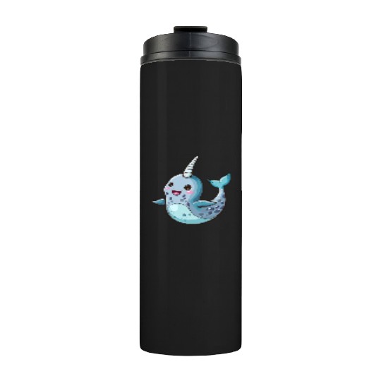 Adorable Narwhal Cartoon Enchantment Thermal Tumblers