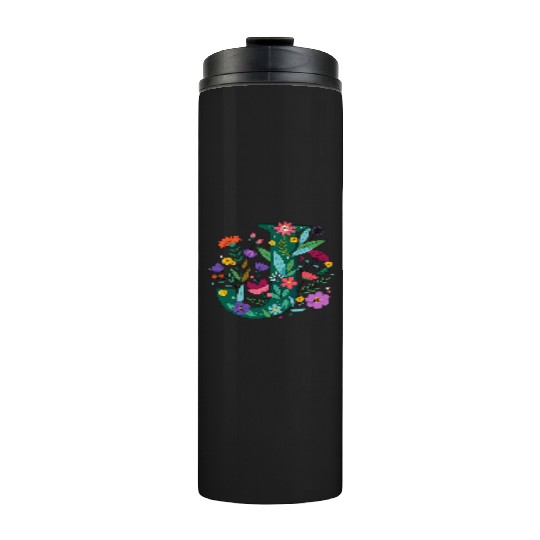 Individual Alphabet Wildflower Green Letter J Thermal Tumblers