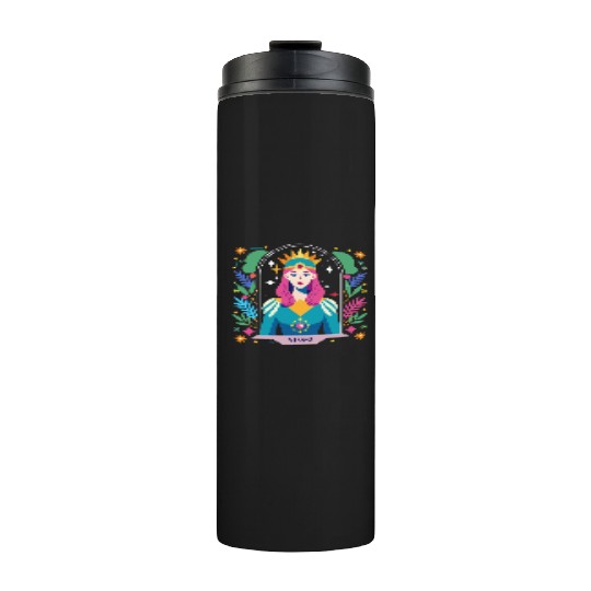 Floral Virgo Tarot Zodiac Graphic Thermal Tumblers