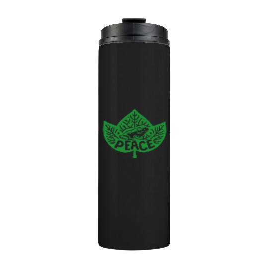 Peaceful Frog - Green version Thermal Tumblers