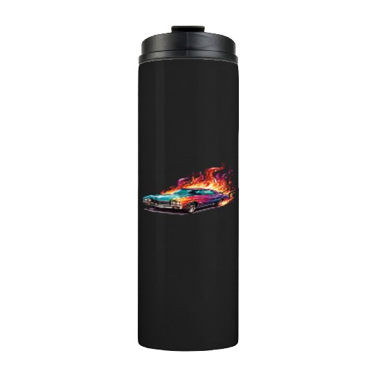 Retro American Racing Muscle Car Thermal Tumblers