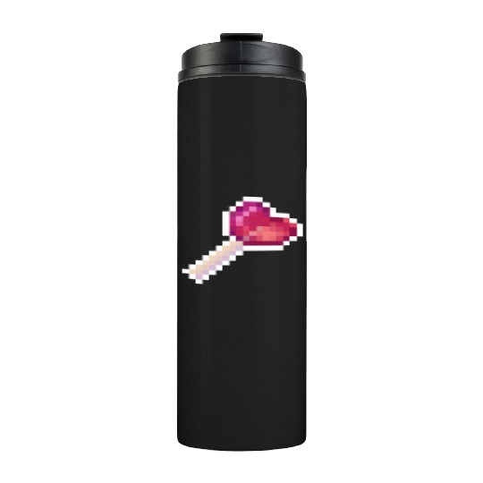 Pixel Art Sprite Cute Heart Lollipop Thermal Tumblers