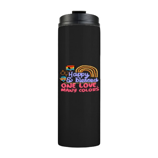 pride month, happy and blessed, love is love Thermal Tumblers