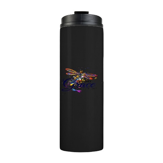 Amazing Grace Dragonfly splatter Thermal Tumblers