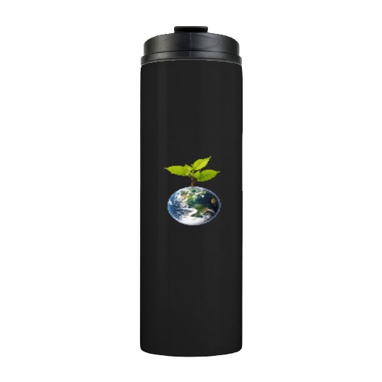 Planet Earth with beautiful freshness growth tree Thermal Tumblers