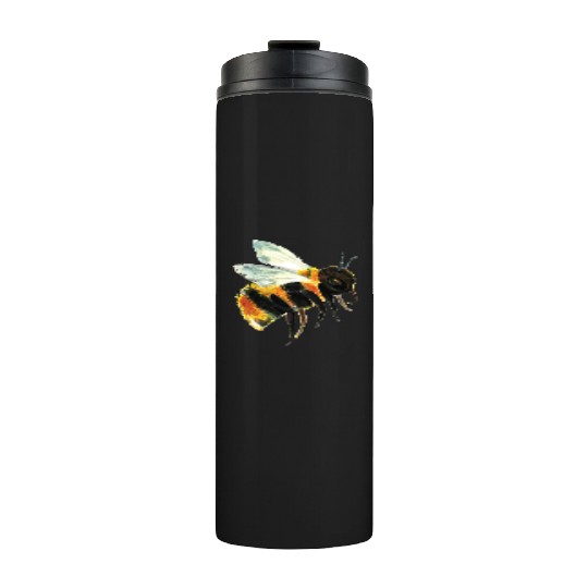 Cute Bumble Bee Flying Illustration Thermal Tumblers