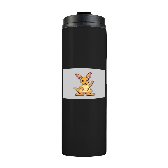 Cute Kangaroo Waving Hand: Cartoon Vector Icon Ill Thermal Tumblers